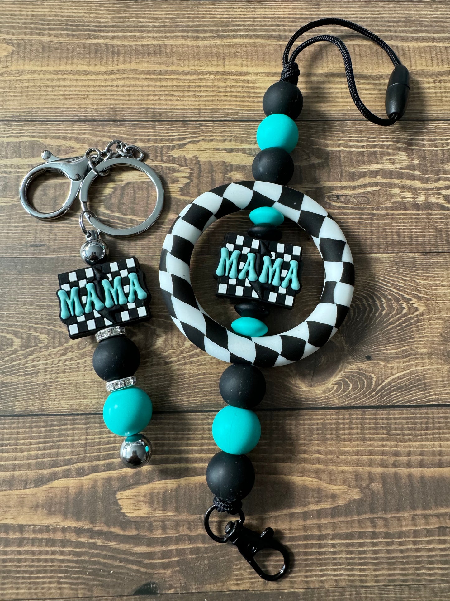 Checkered Mama XL Car Charm/Freshie Hangar