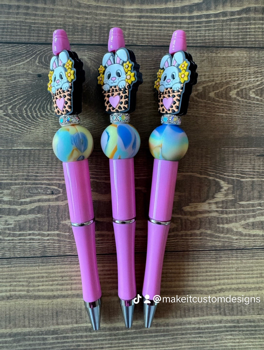 Easter Bunny Basket Beaded Pen