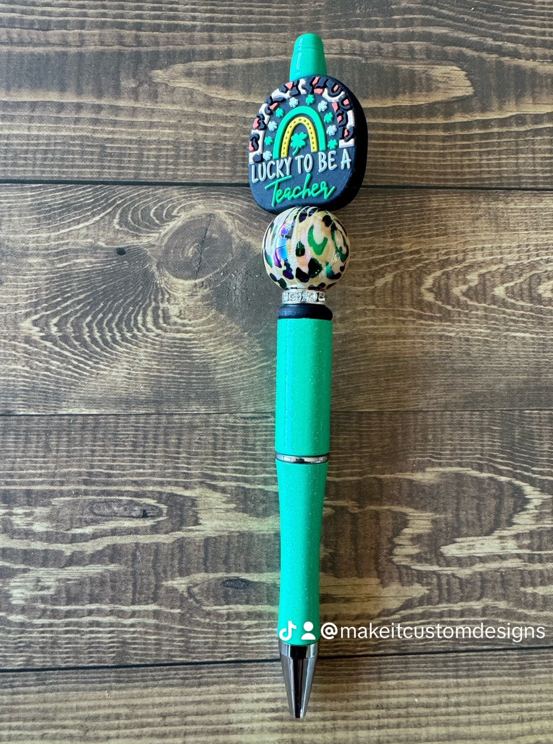 Lucky To Be A Teacher Beaded Pen