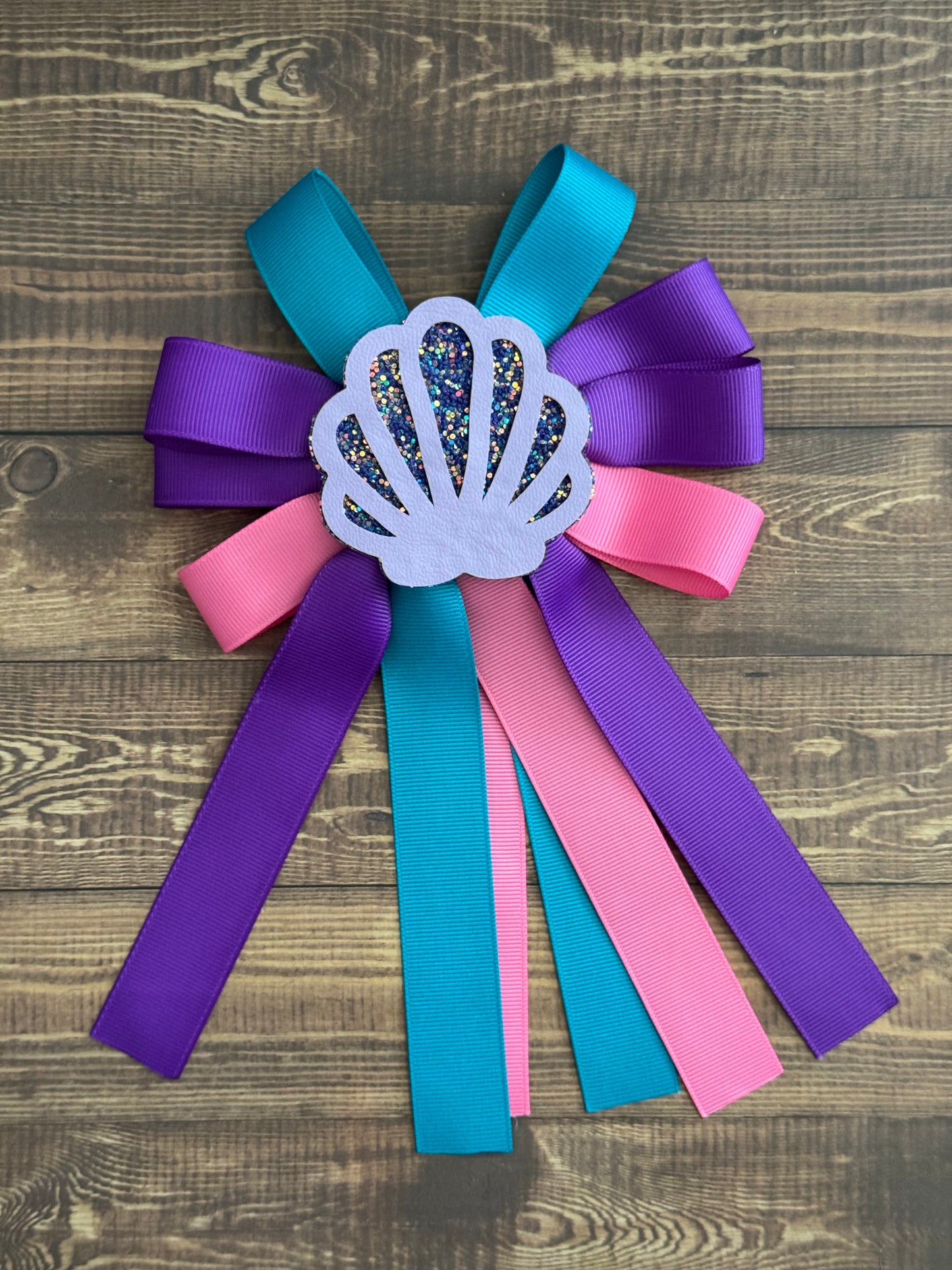 Mermaid Ribbon Bow & Snap Clip Set