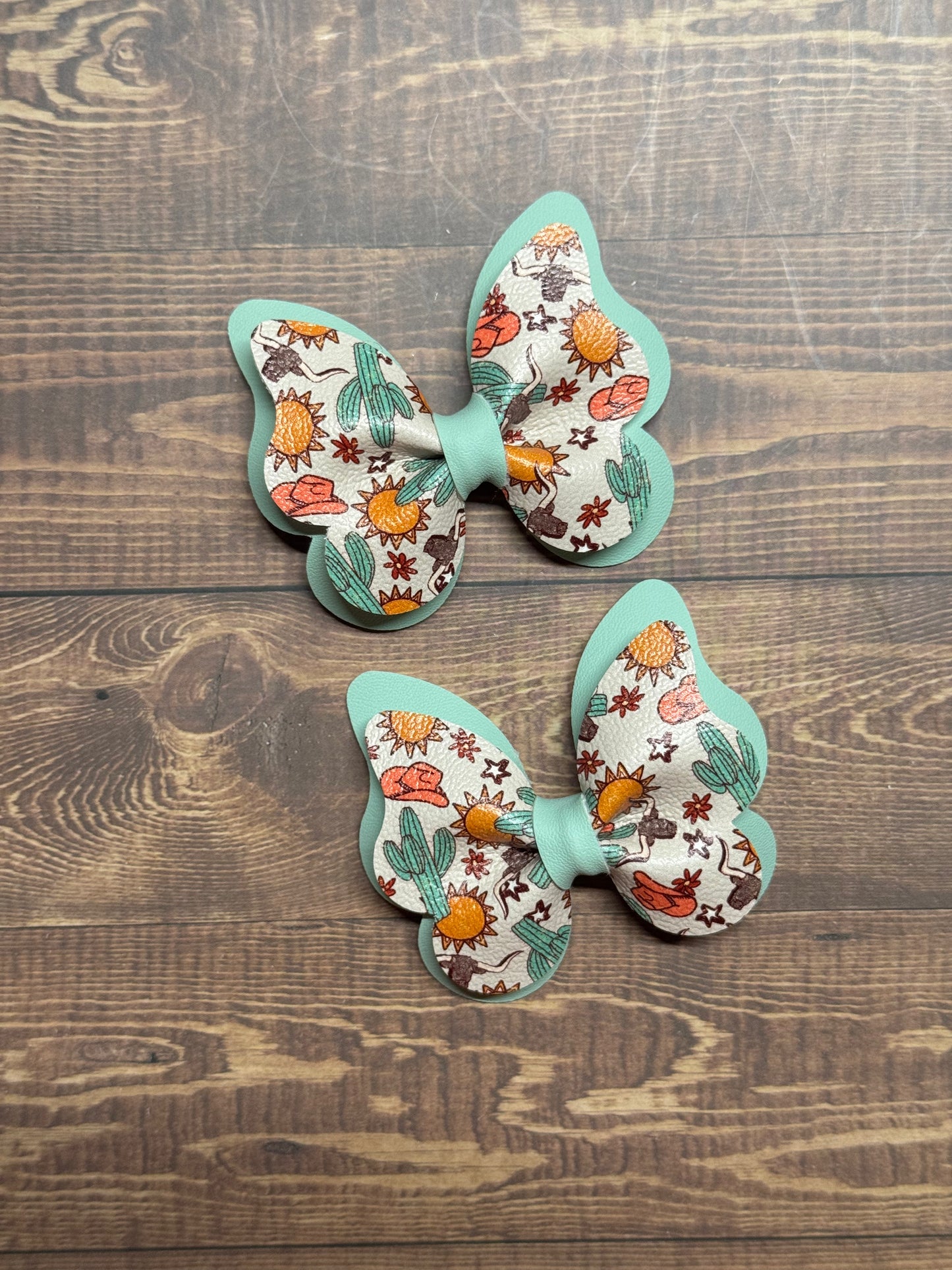 Western Cactus Pigtail Bow (Set of 2)