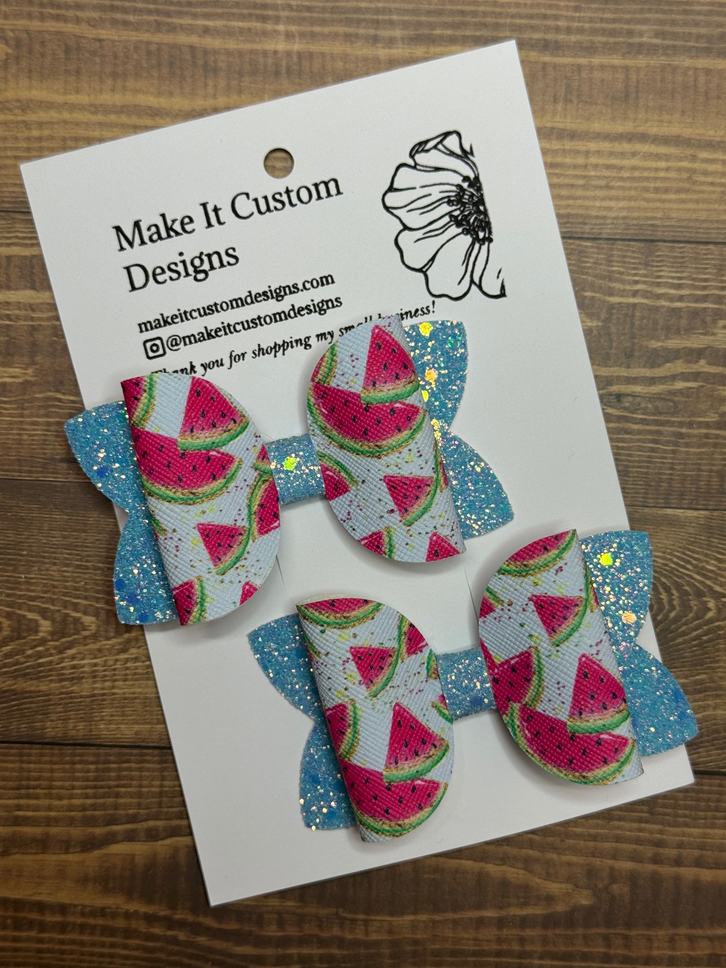 Watermelon Aylin Bow (Set of 2)