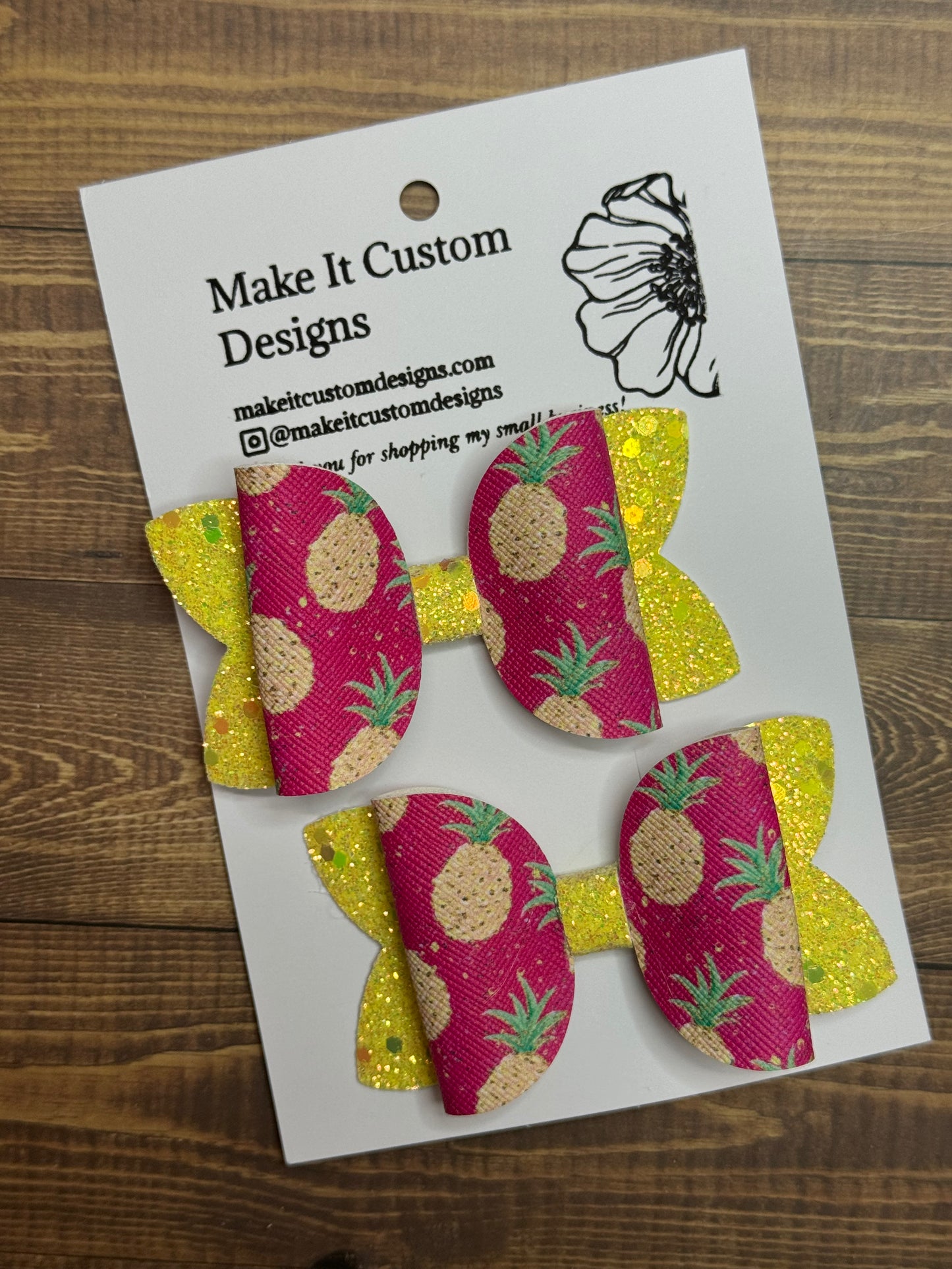 Pineapple Aylin Bow (Set of 2)