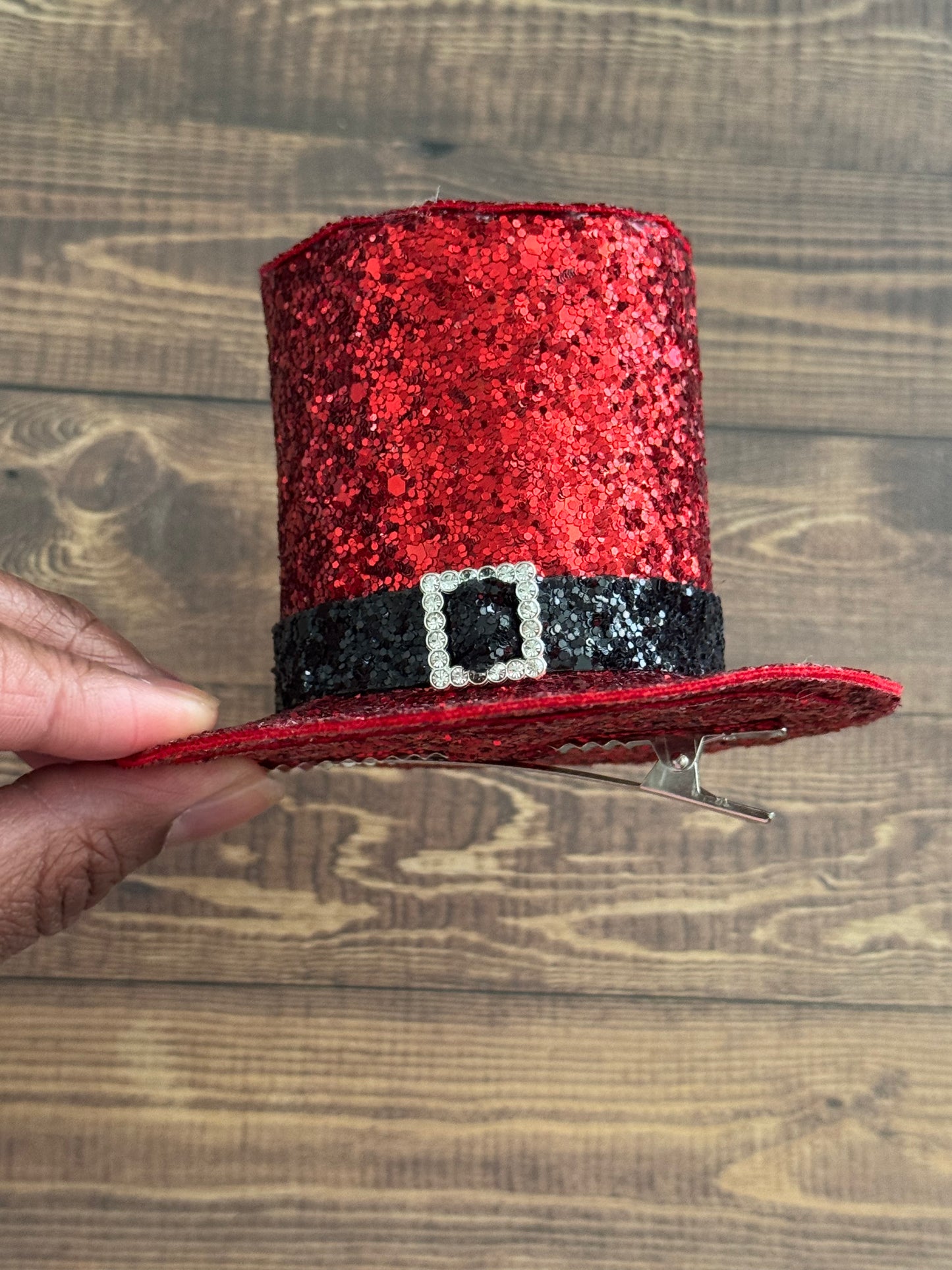 Christmas Santa Top Hat Hair Bow