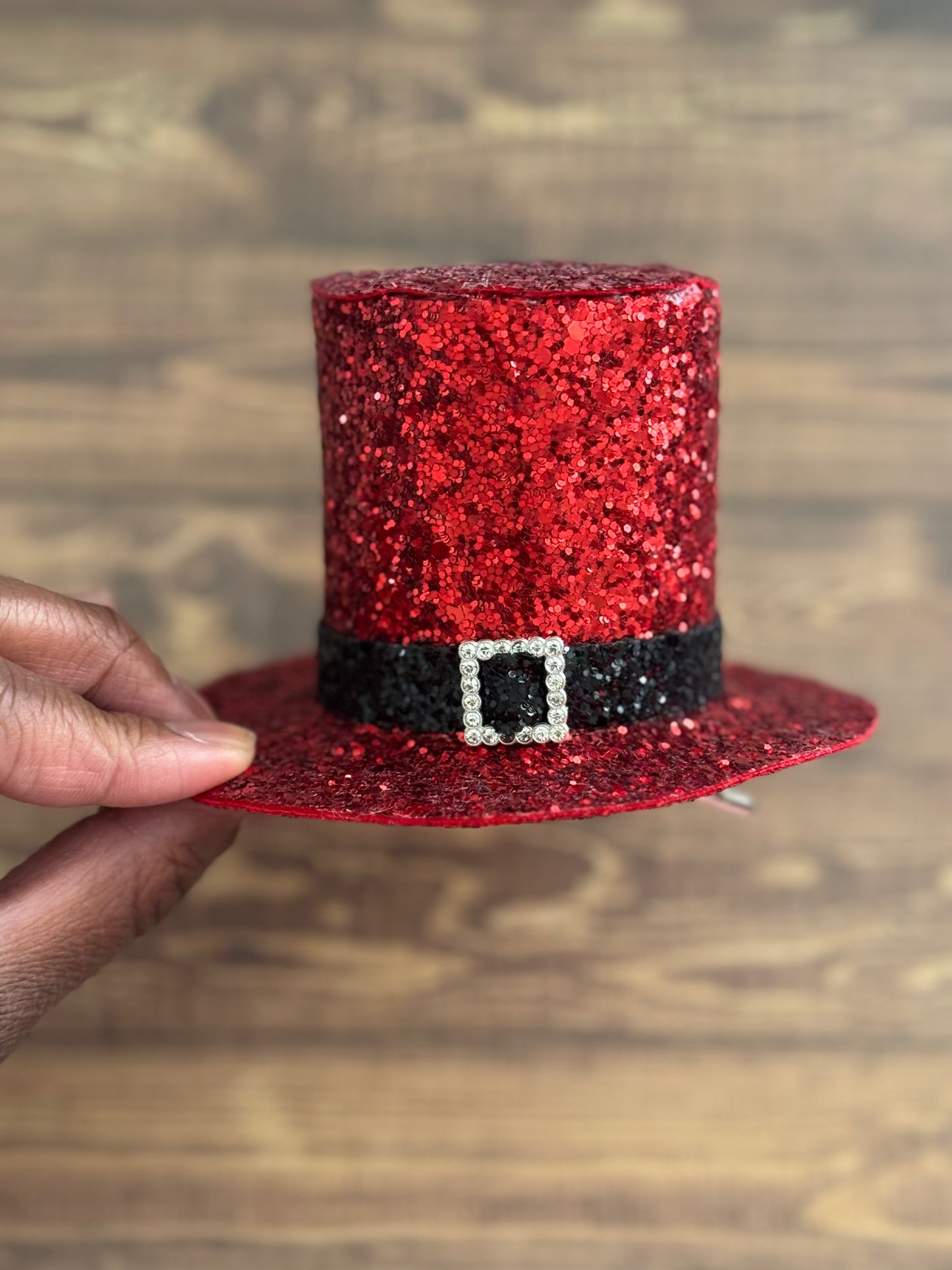 Christmas Santa Top Hat Hair Bow