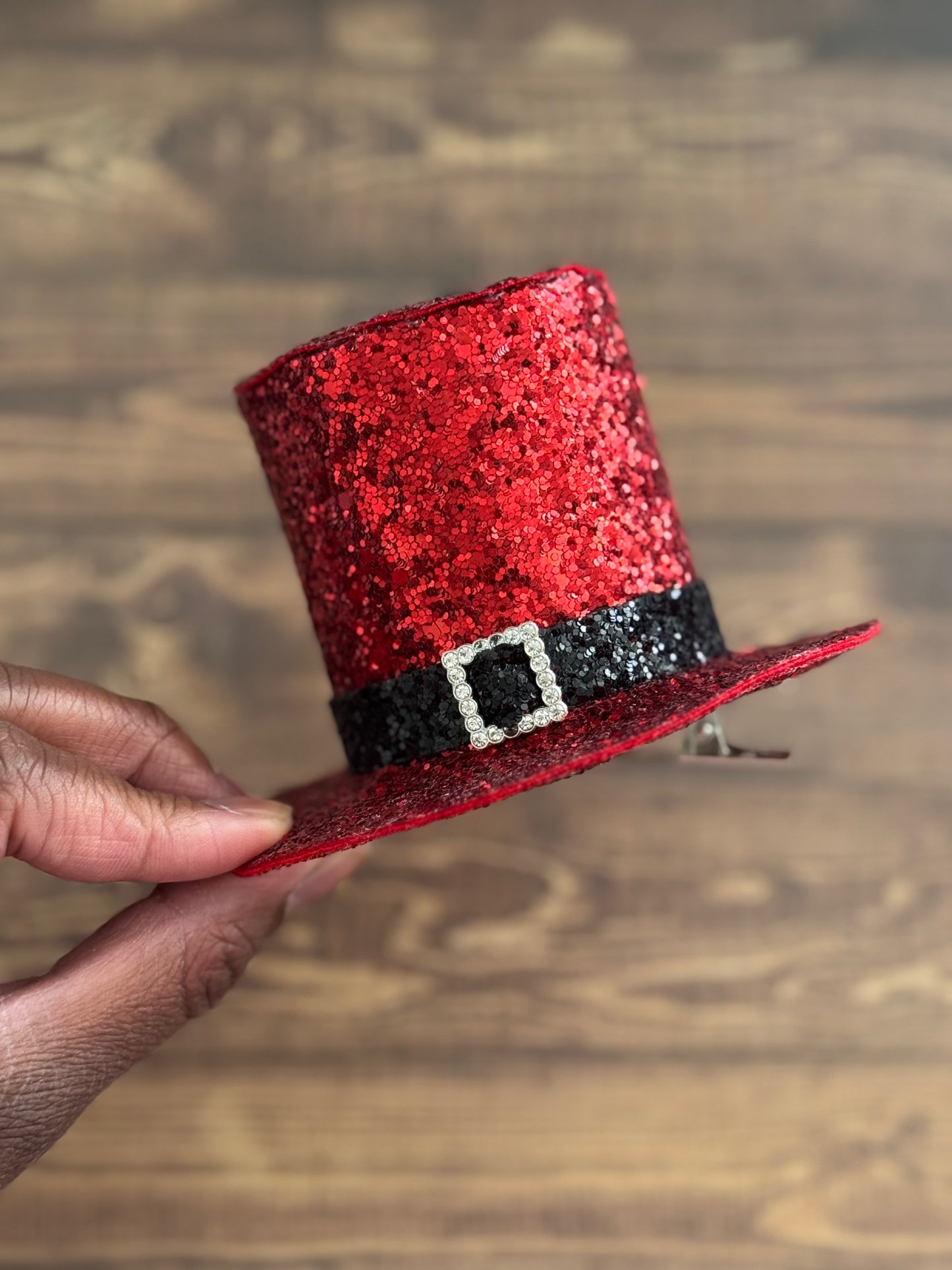 Christmas Santa Top Hat Hair Bow