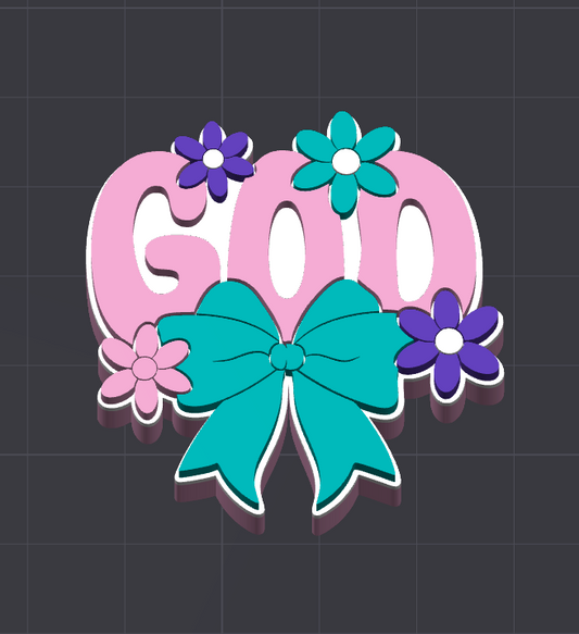God/Faith Floral Bow Charm