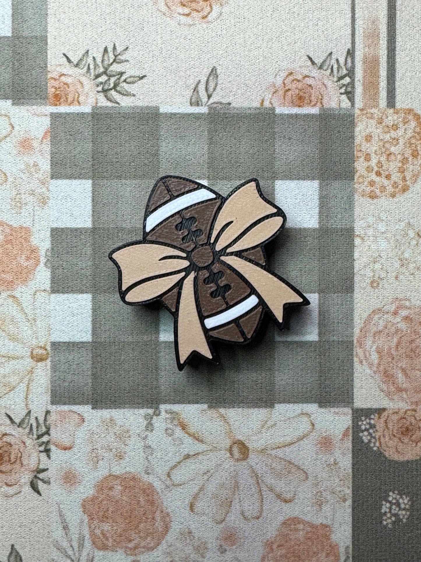 Bow Football Straw Topper
