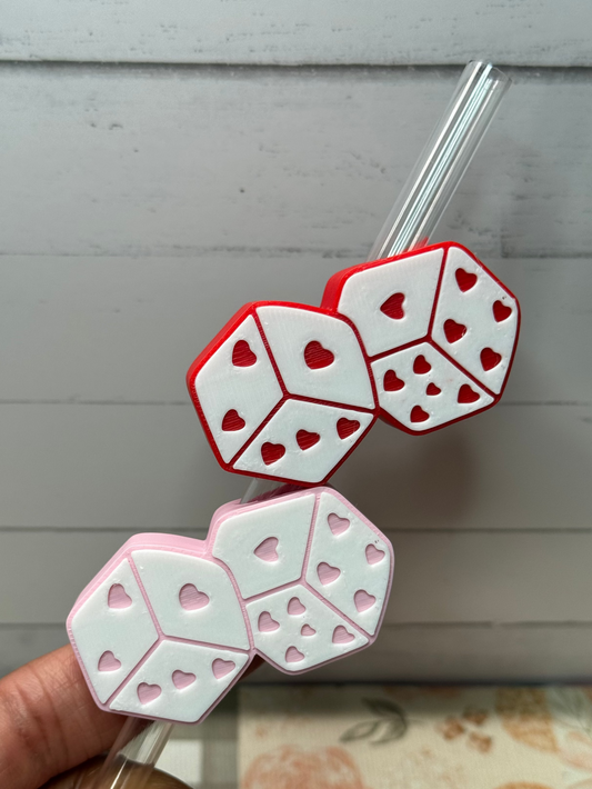 Heart Dice Straw Topper