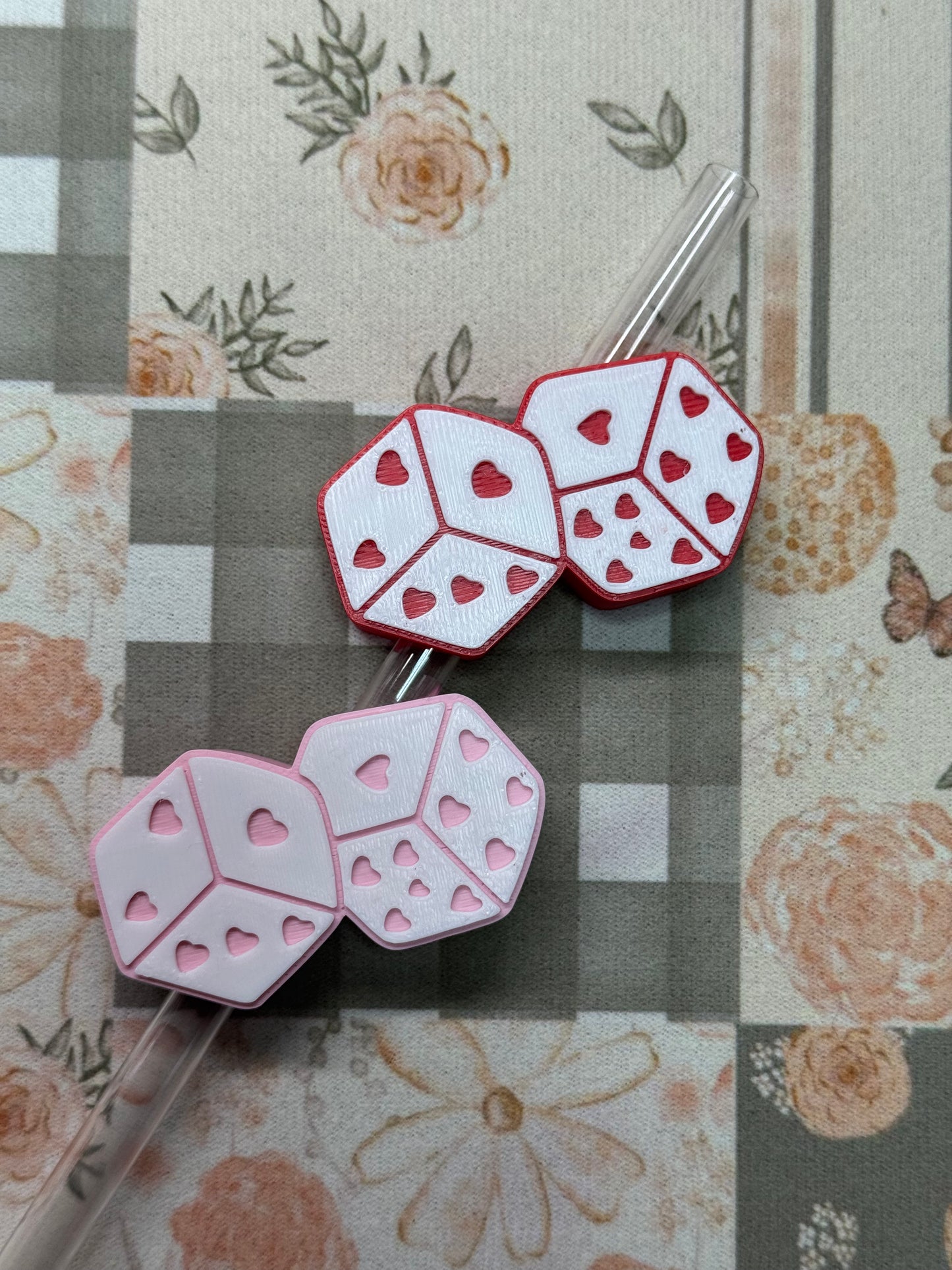 Heart Dice Straw Topper