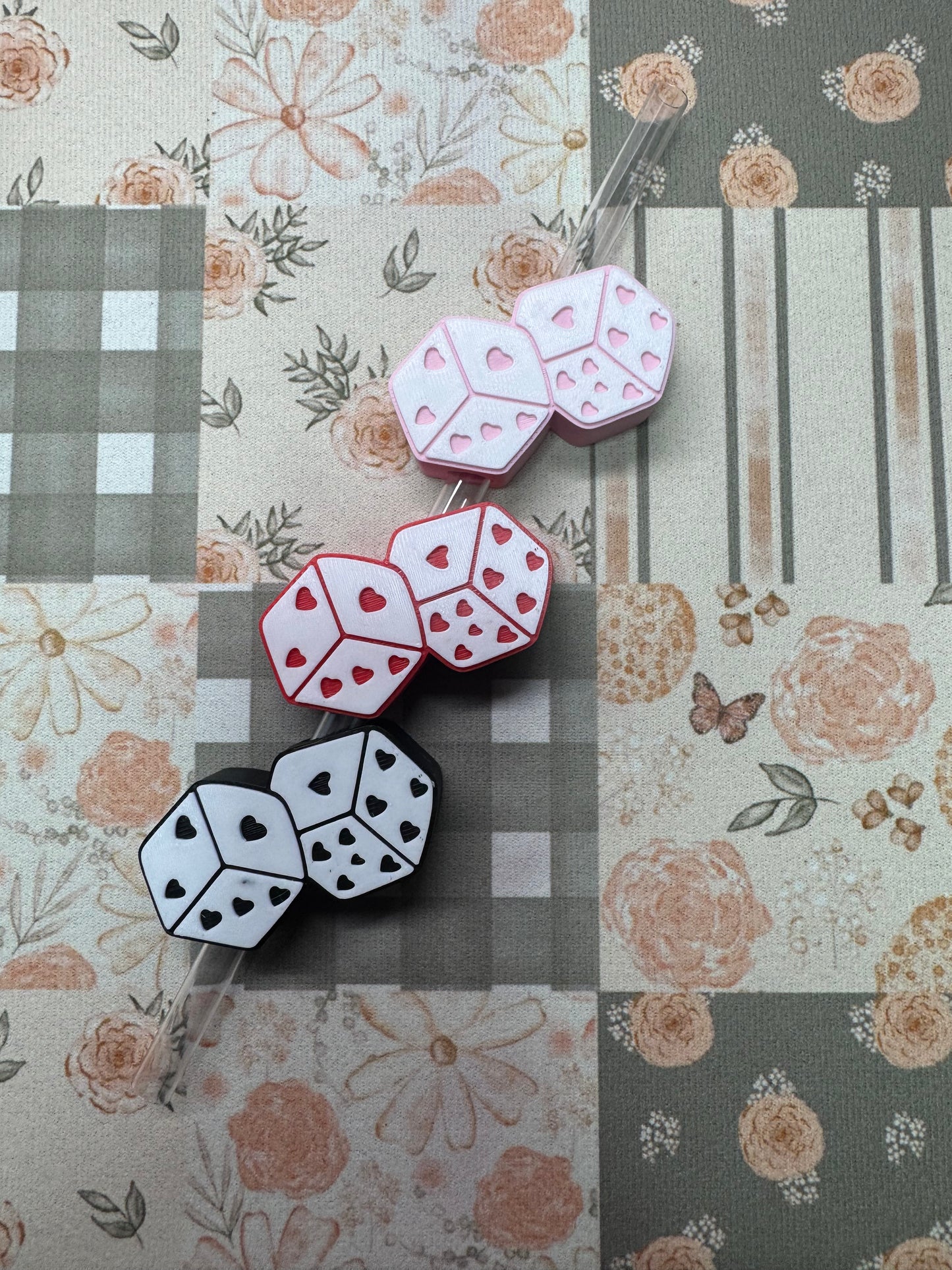 Heart Dice Straw Topper