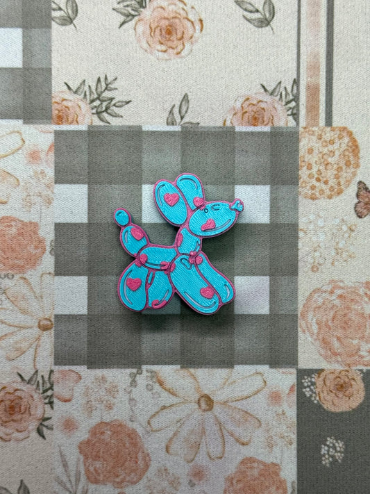 Heart Balloon Dog Straw Topper
