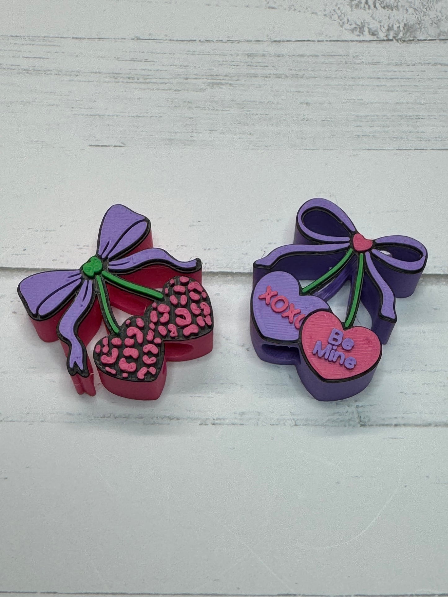 Valentine Cherry Straw Toppers