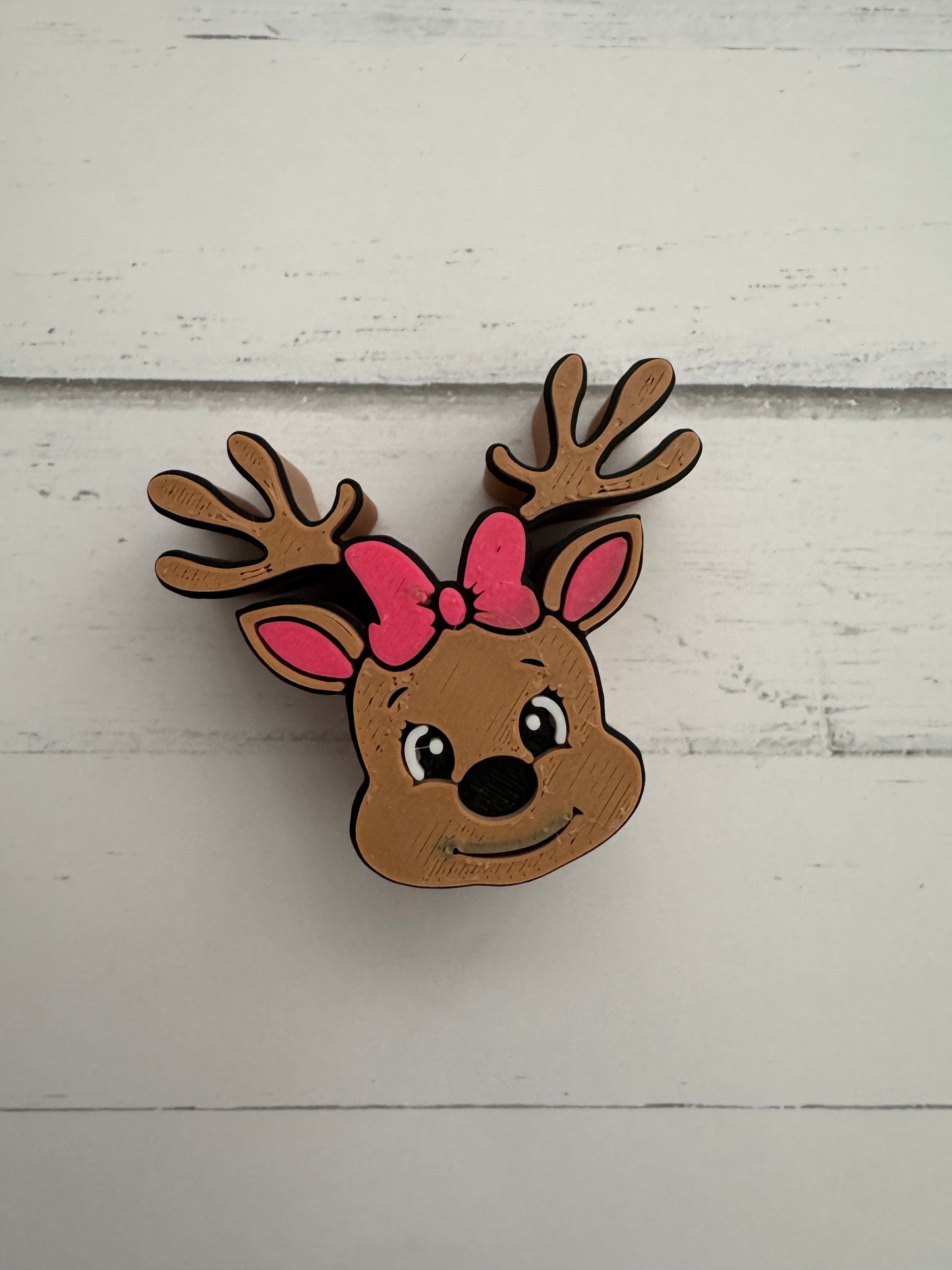 Reindeer Bow Straw Topper