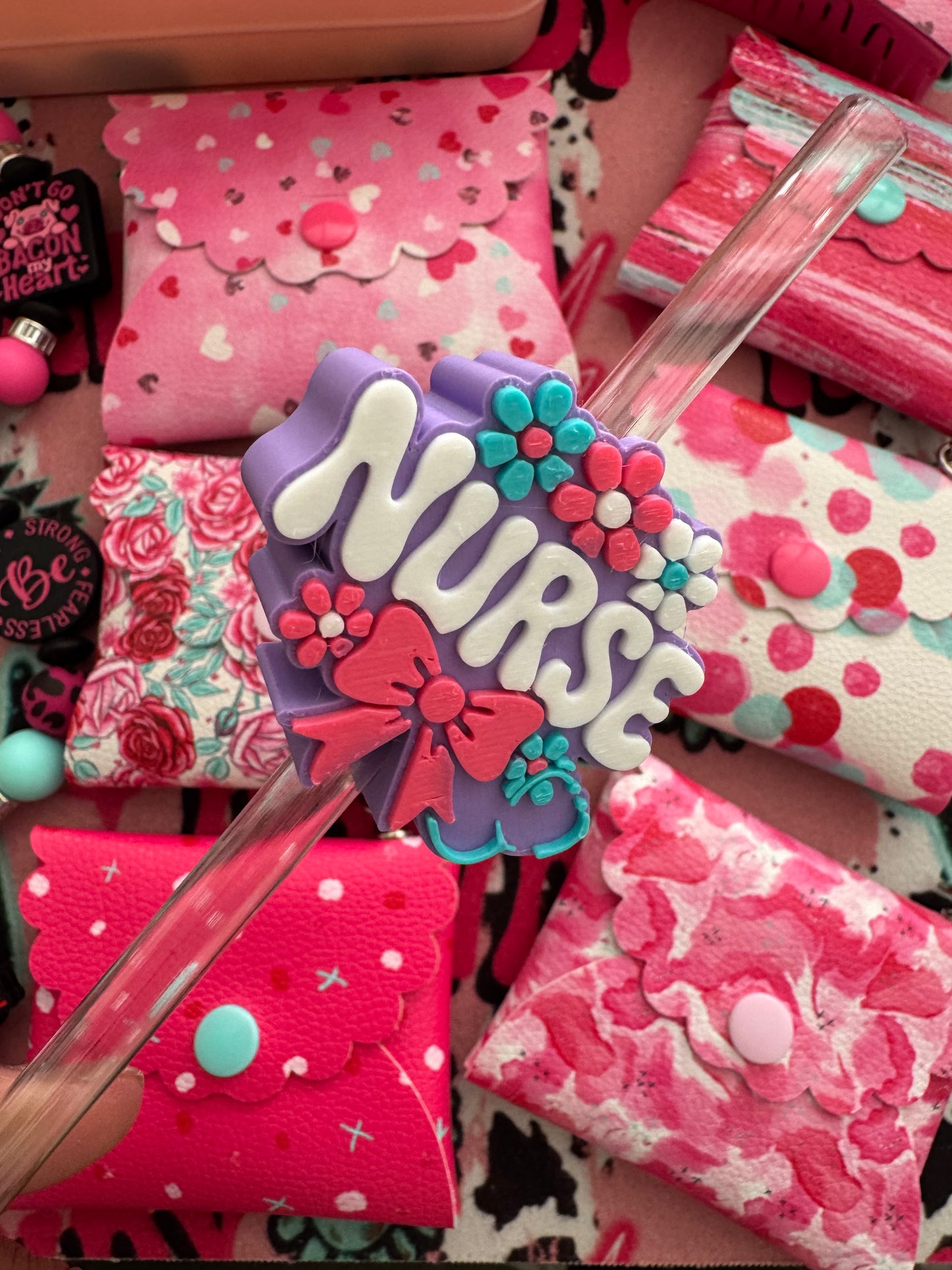 Floral Nurse Straw Topper