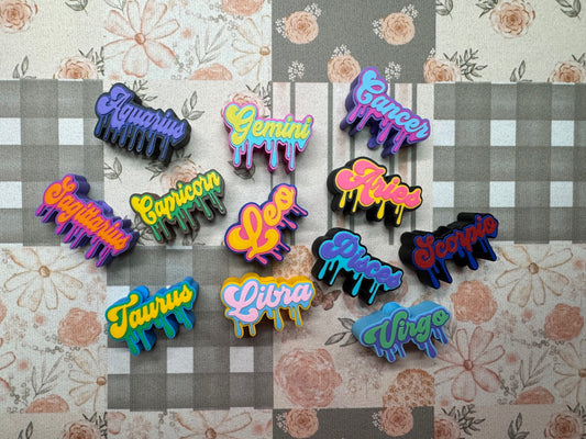 Zodiac Sign Straw Toppers