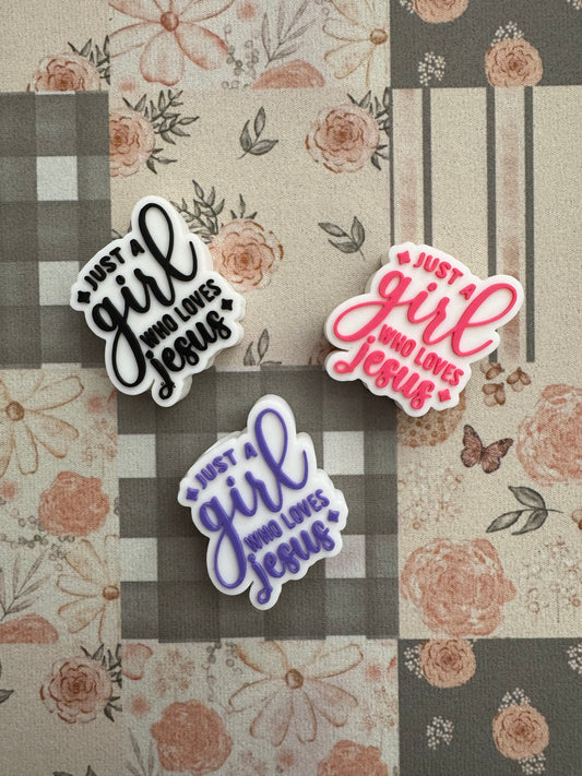 Just A Girl who Loves Jesus Straw Topper