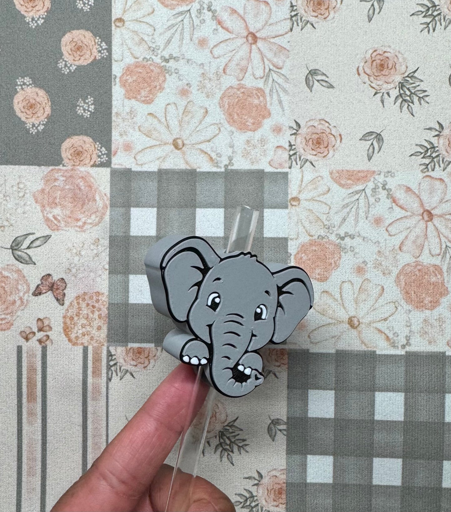 Cute Elephant Straw Topper