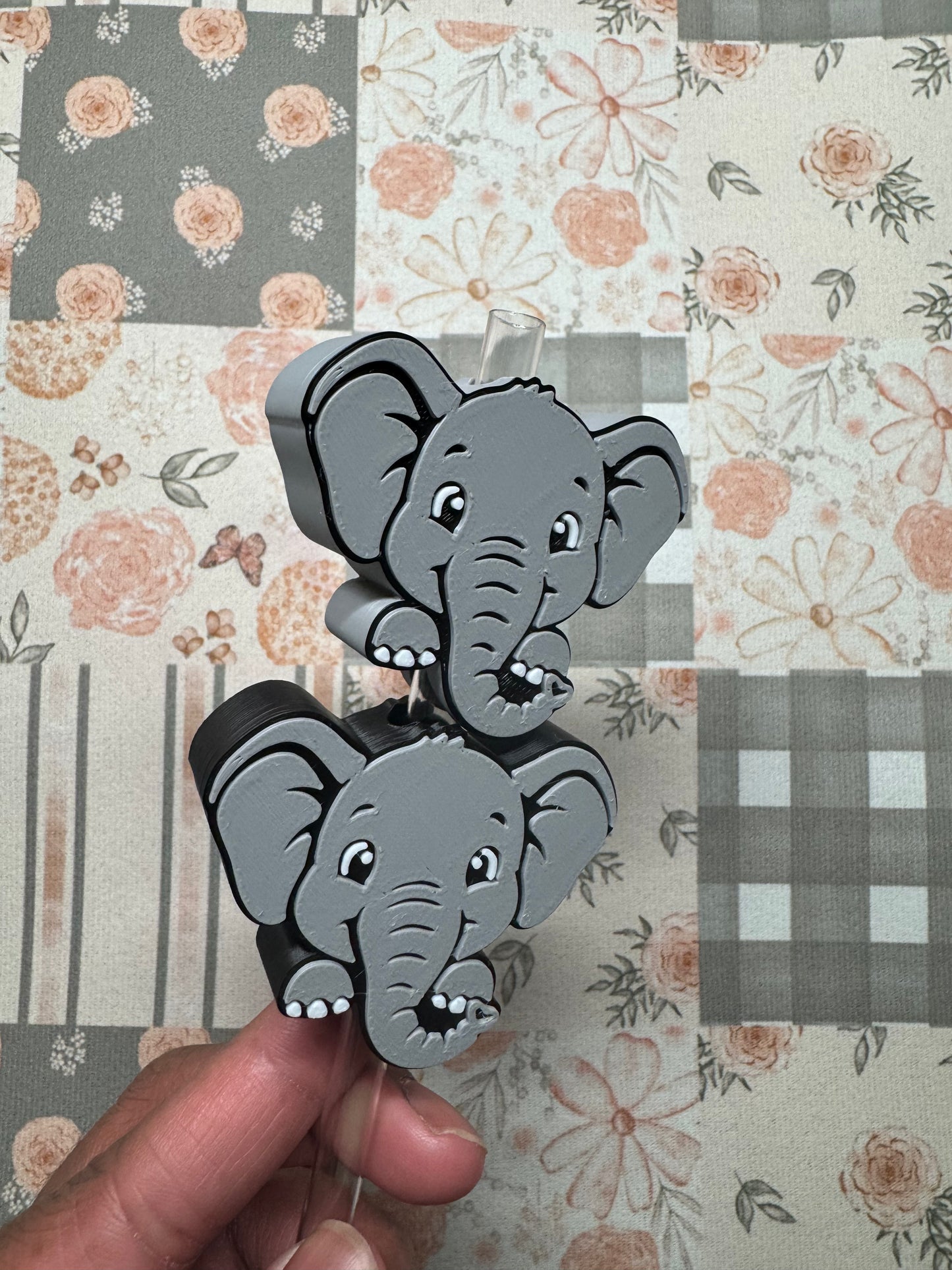 Cute Elephant Straw Topper