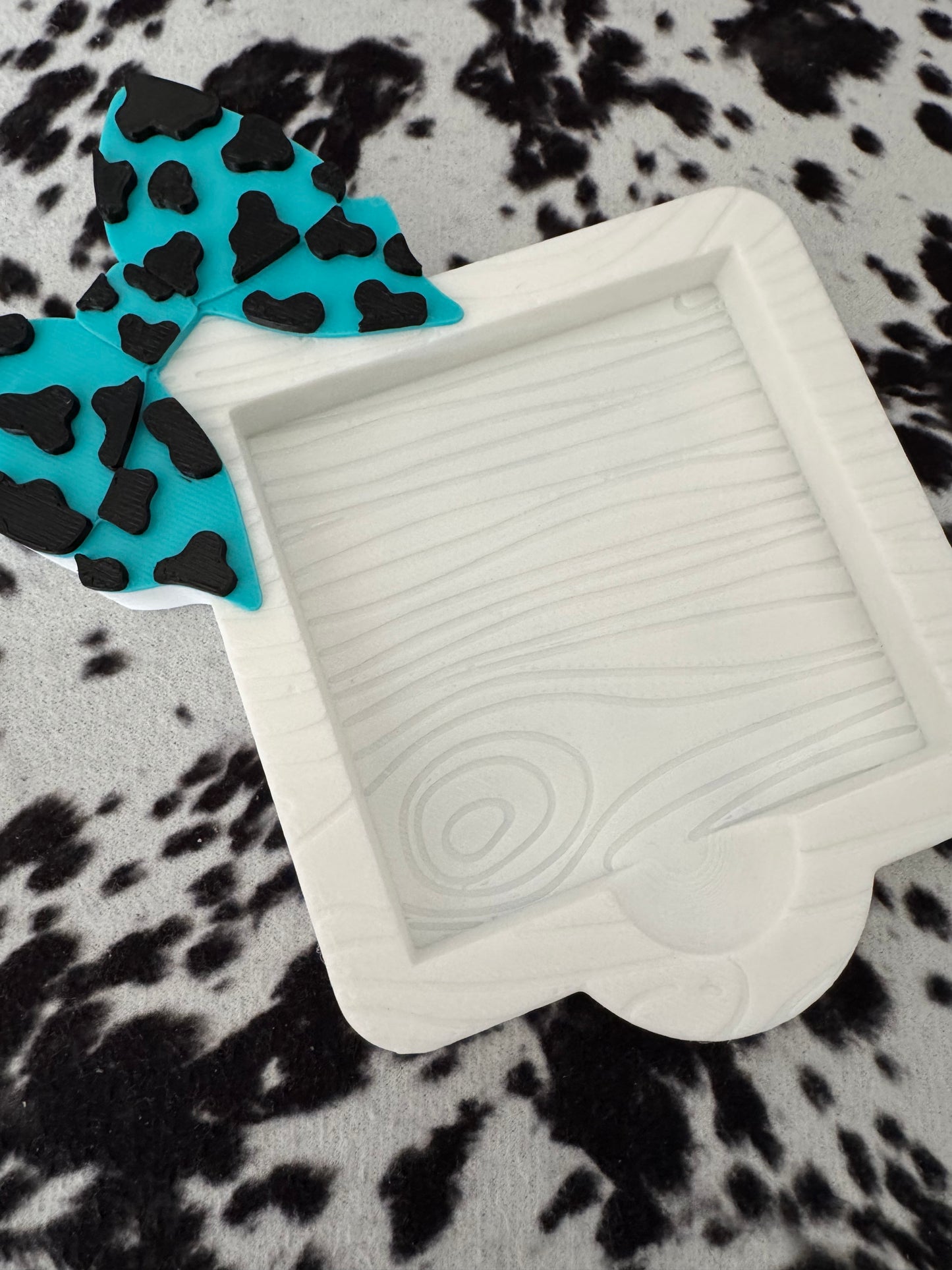 Cow Print Bow Sticky Note Holder