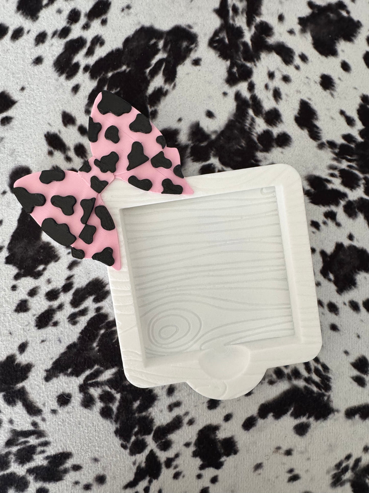 Cow Print Bow Sticky Note Holder