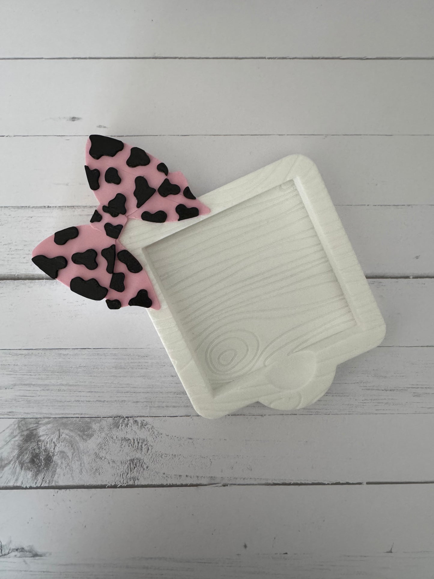 Cow Print Bow Sticky Note Holder