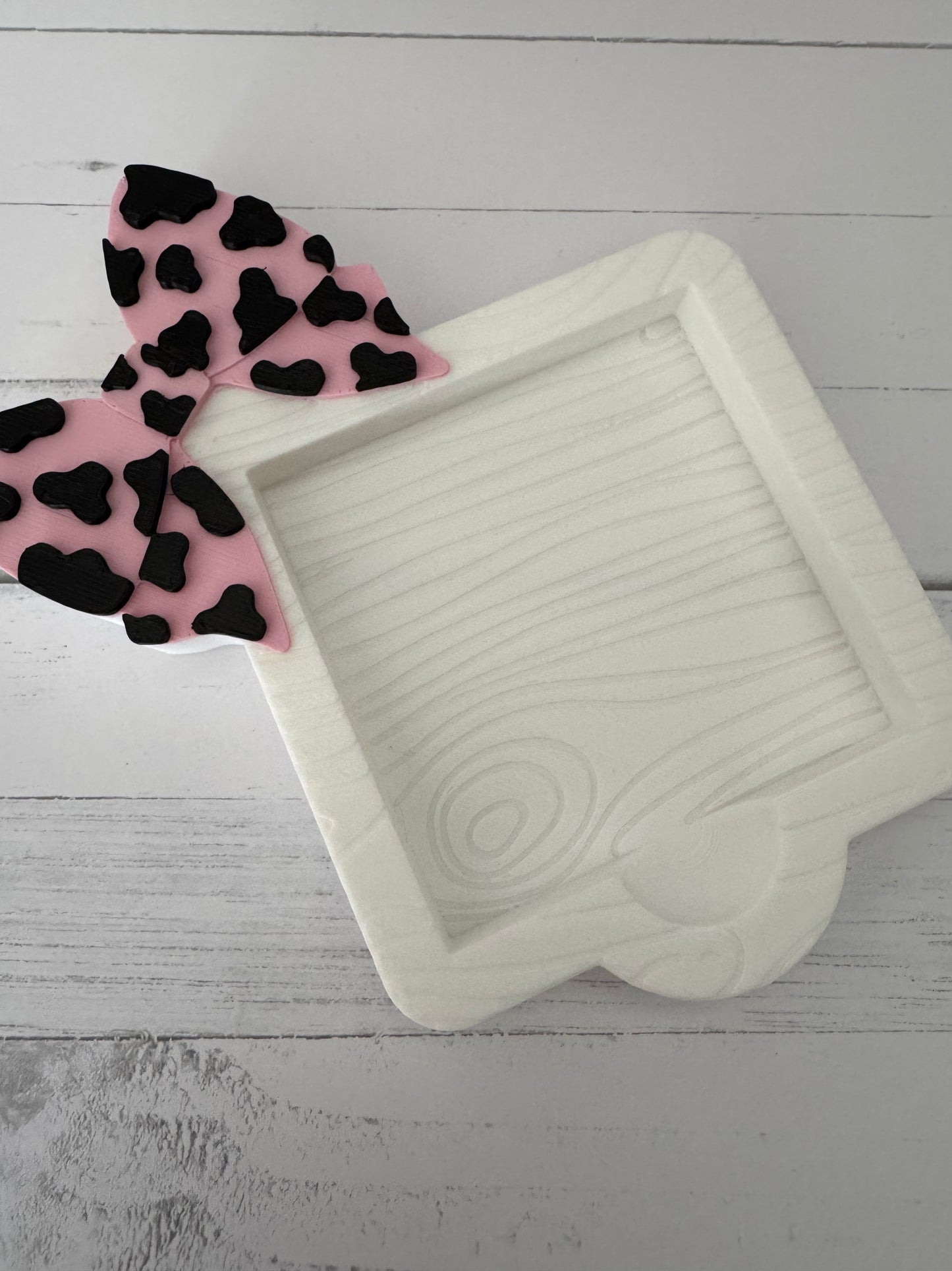 Cow Print Bow Sticky Note Holder