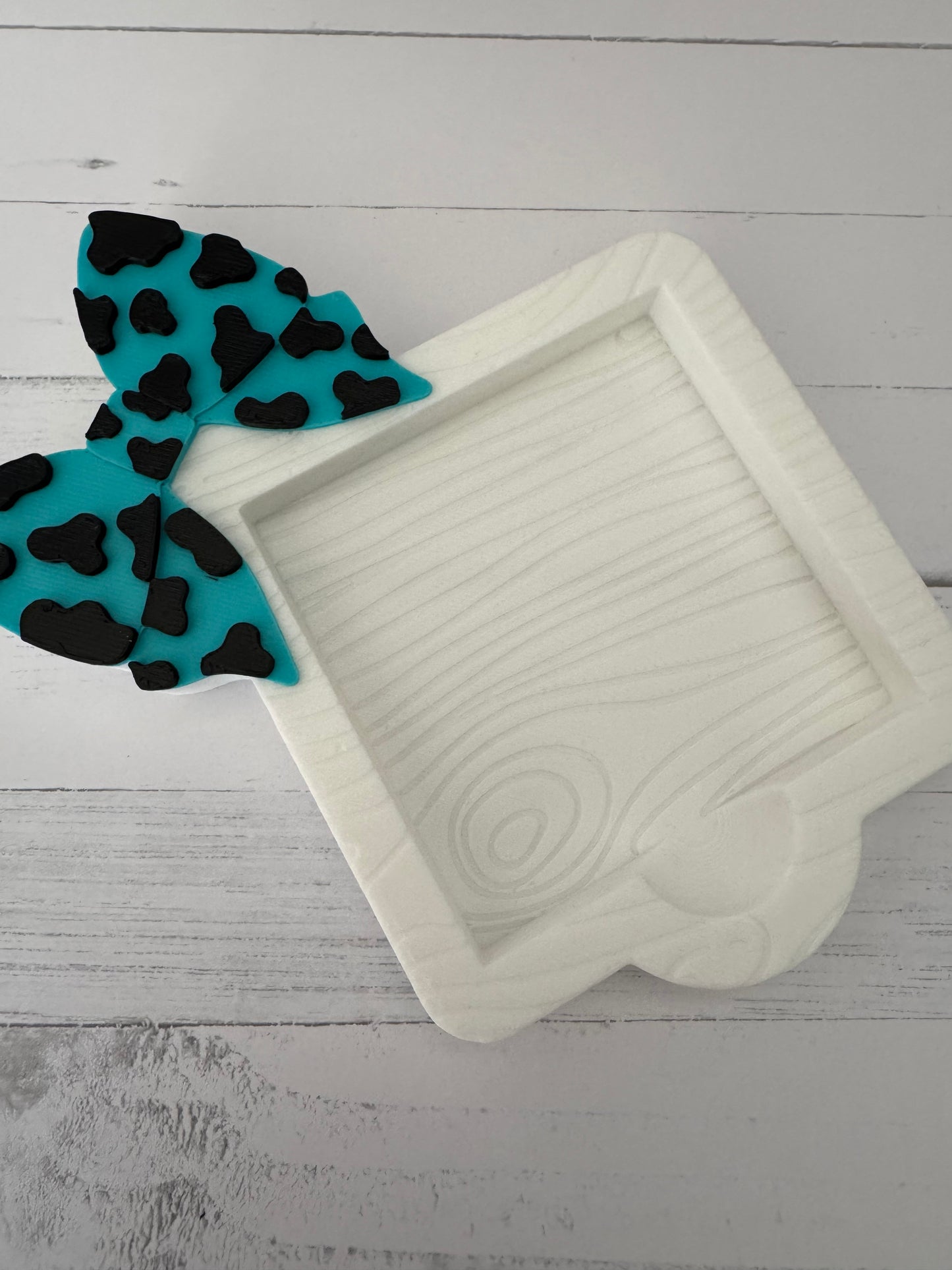 Cow Print Bow Sticky Note Holder