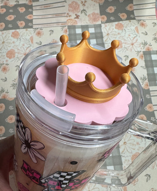 Crown Cup Lid Straw Topper