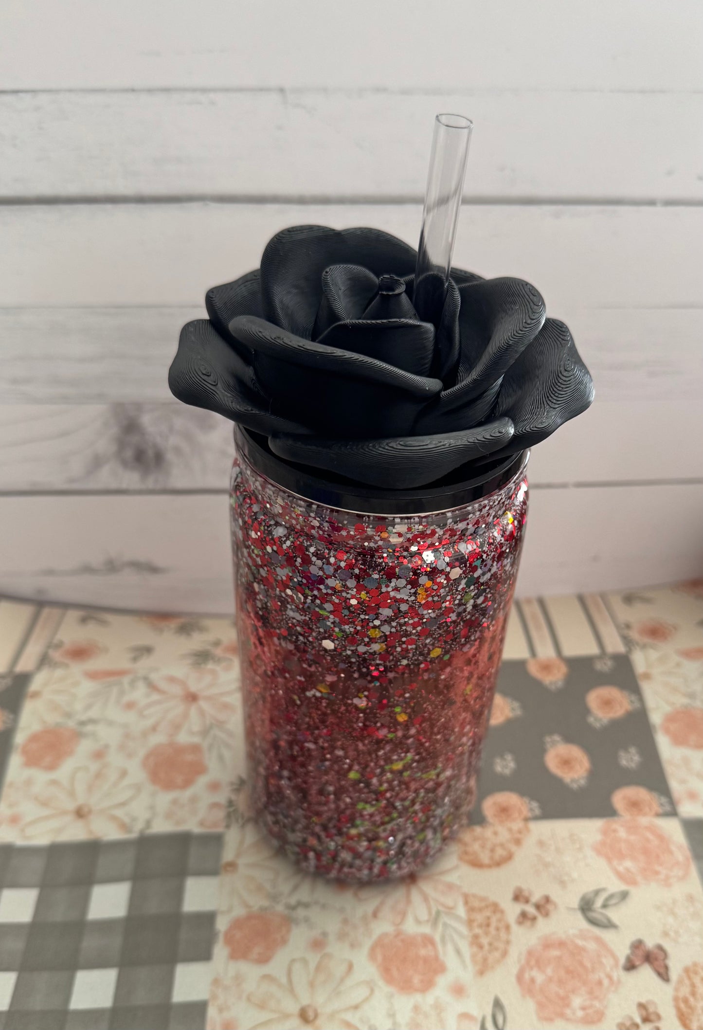 Large Rose Straw Topper