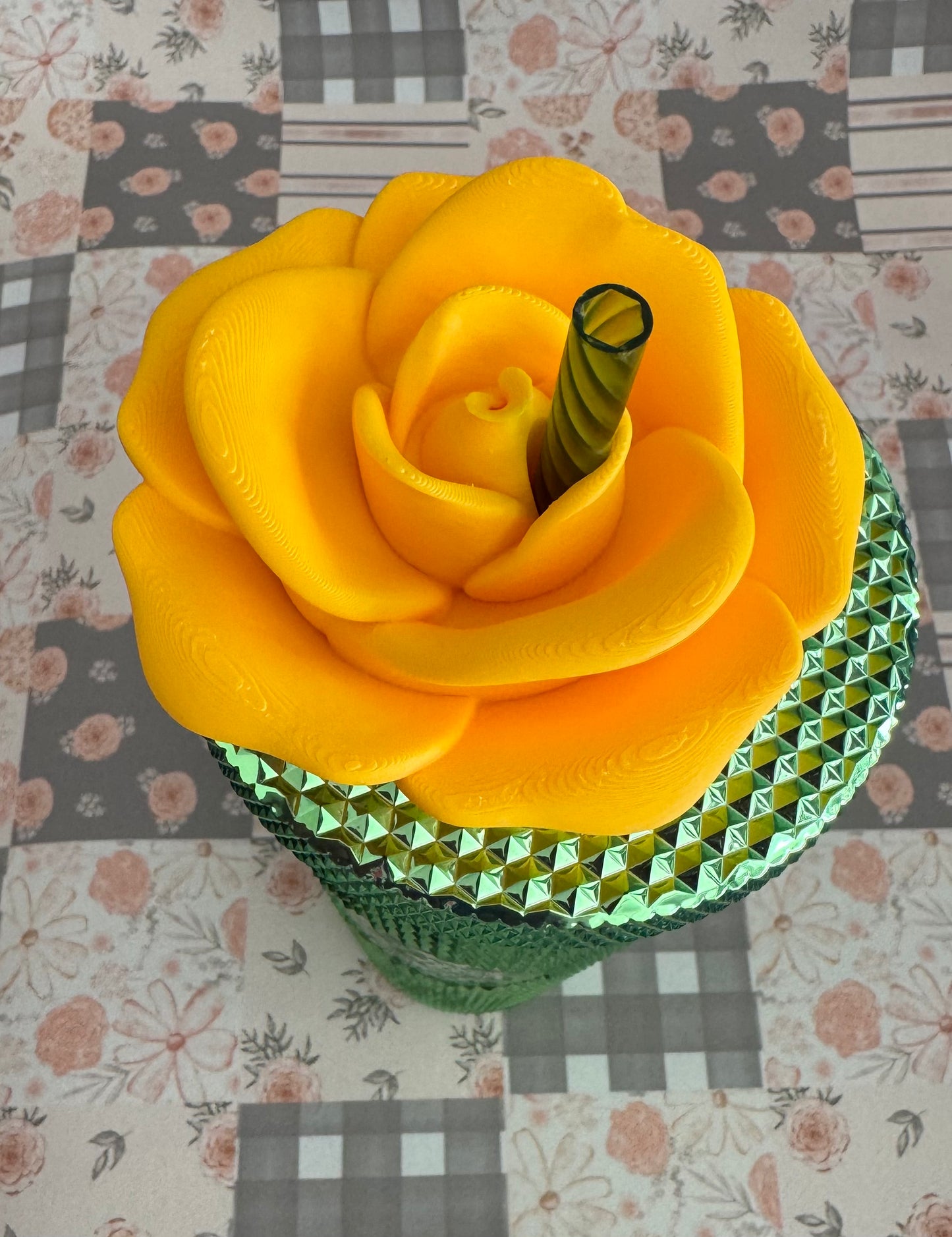 Large Rose Straw Topper