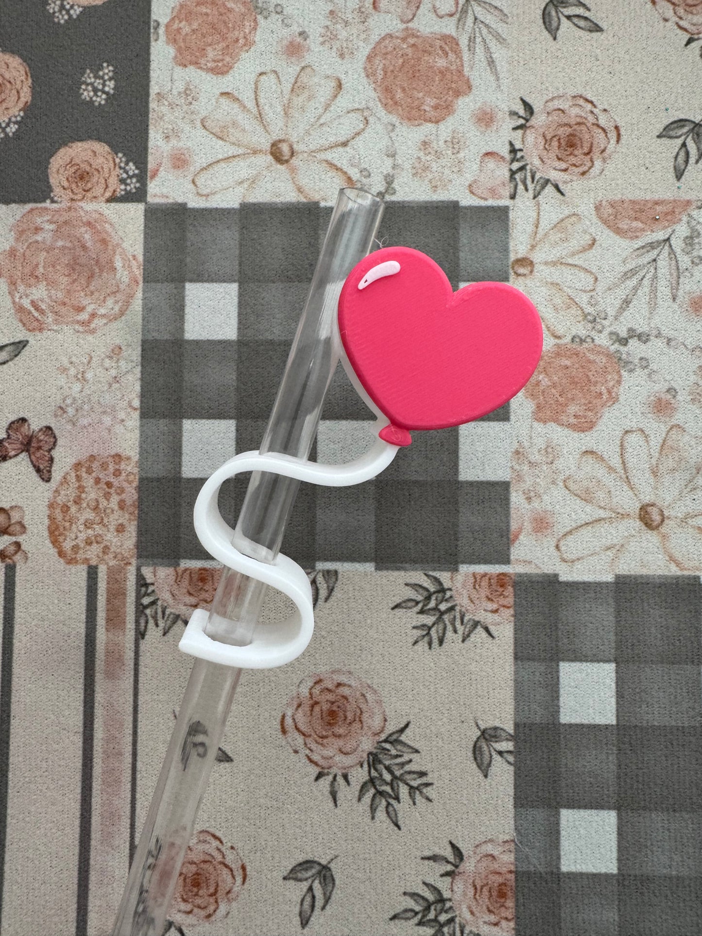 Balloon Heart Straw Topper