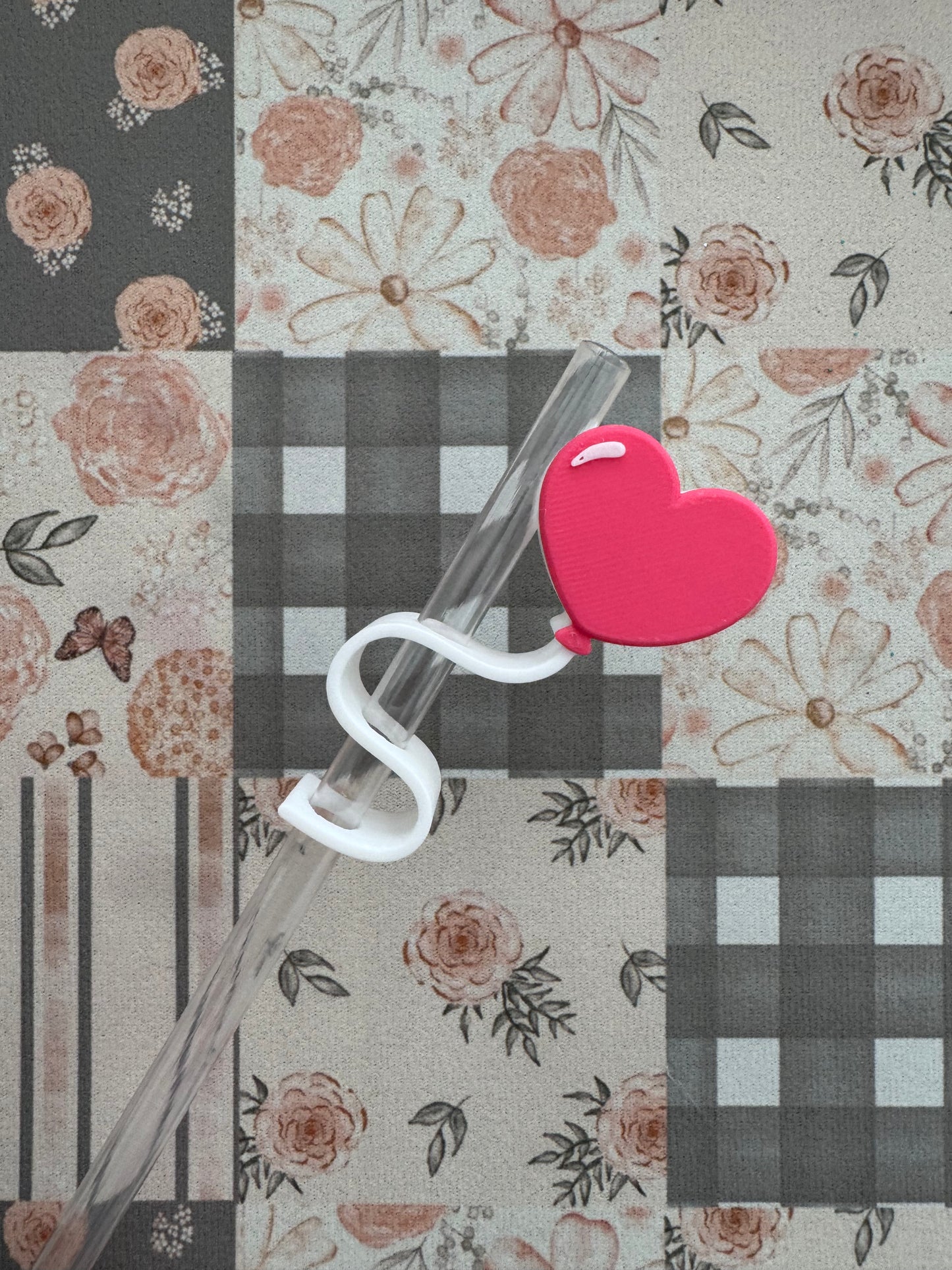 Balloon Heart Straw Topper