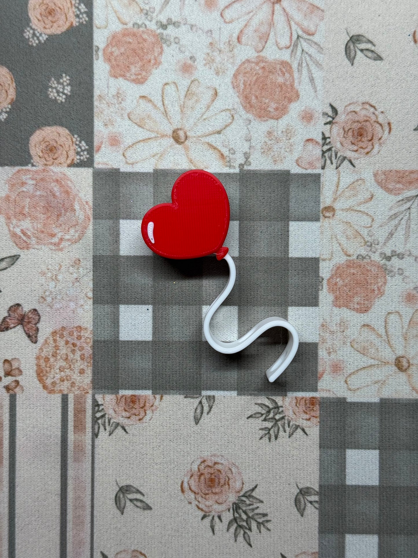 Balloon Heart Straw Topper