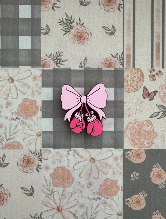 Awareness Gloves Bow Straw Topper