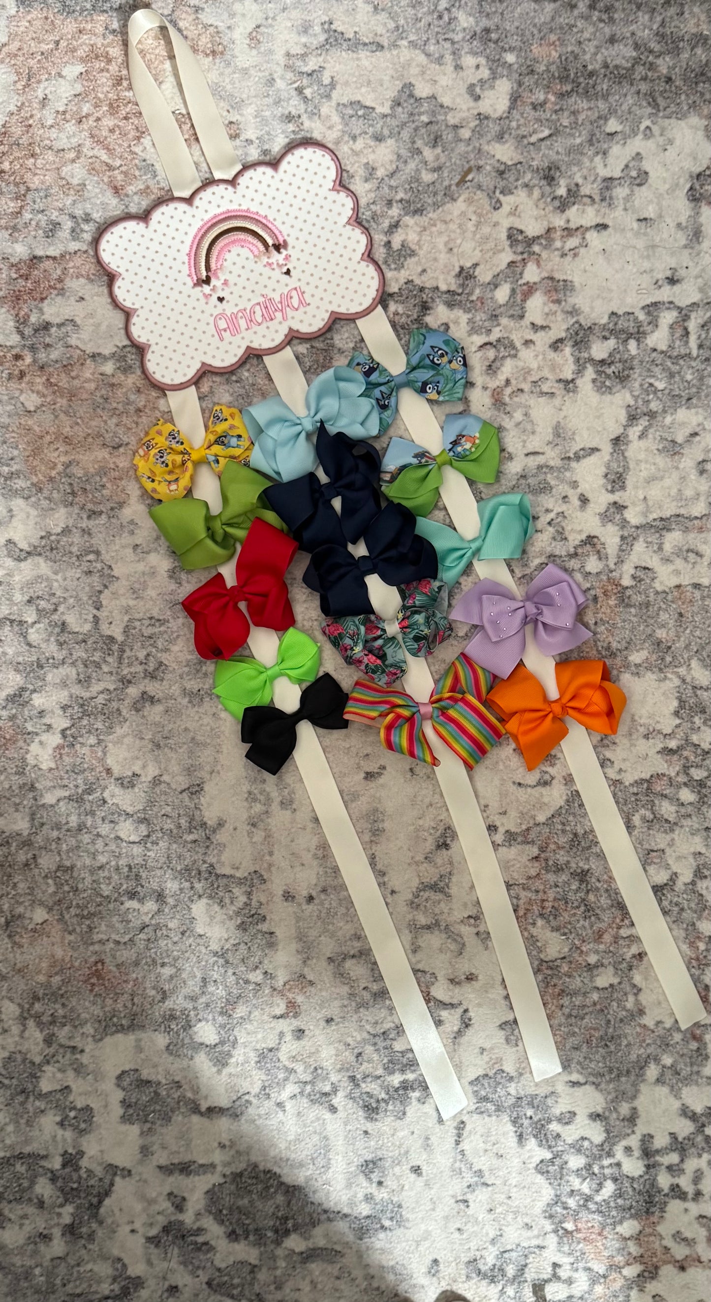 Custom Embroidered Hair Bow Holder