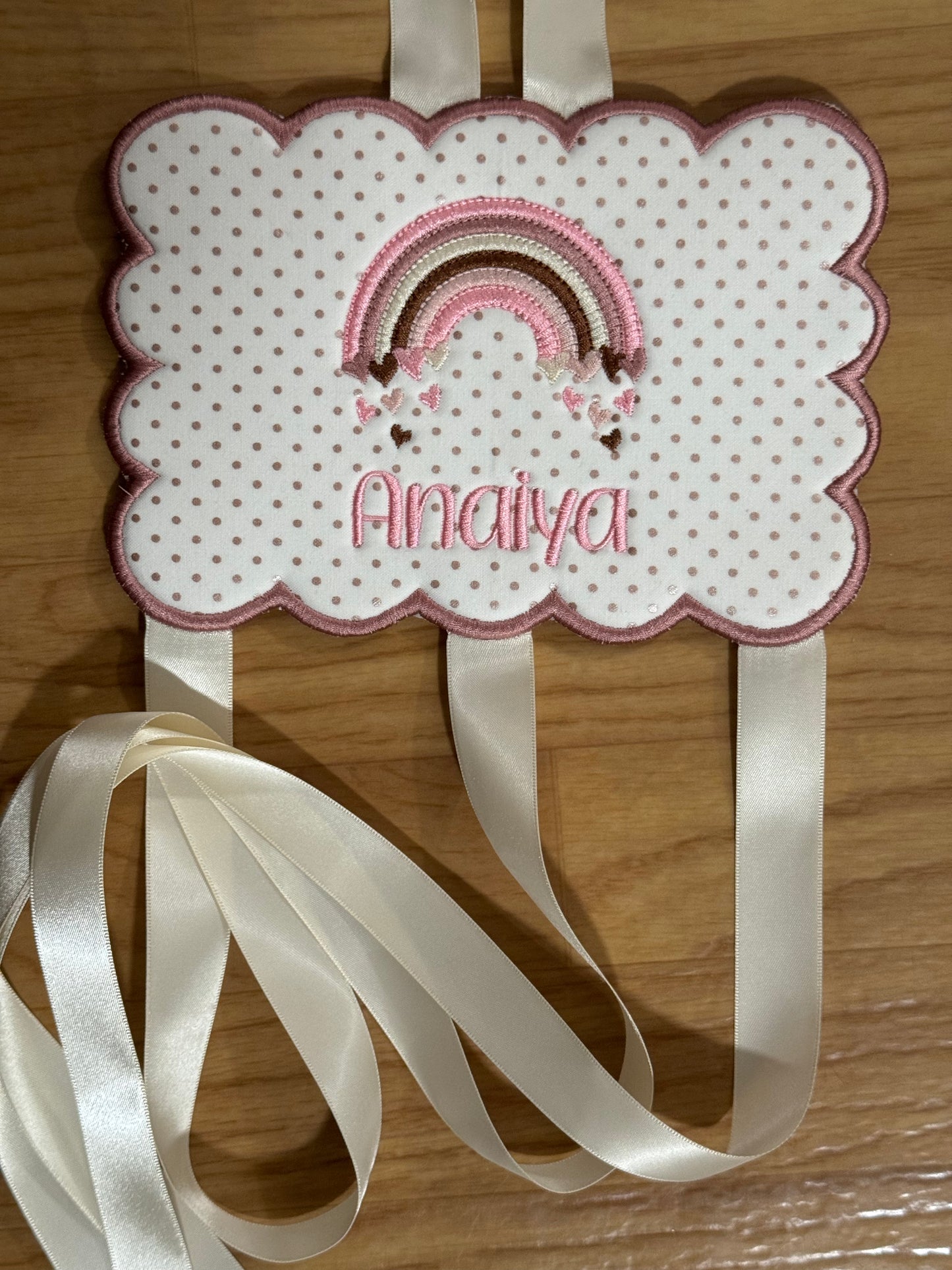 Custom Embroidered Hair Bow Holder