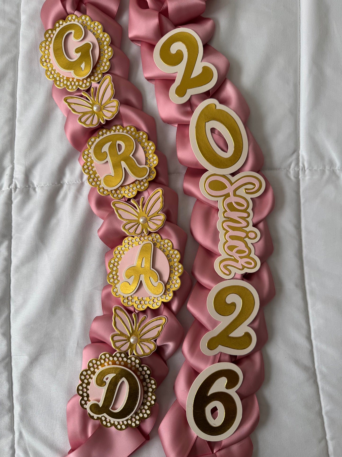 Pink/Gold Graduation Lei