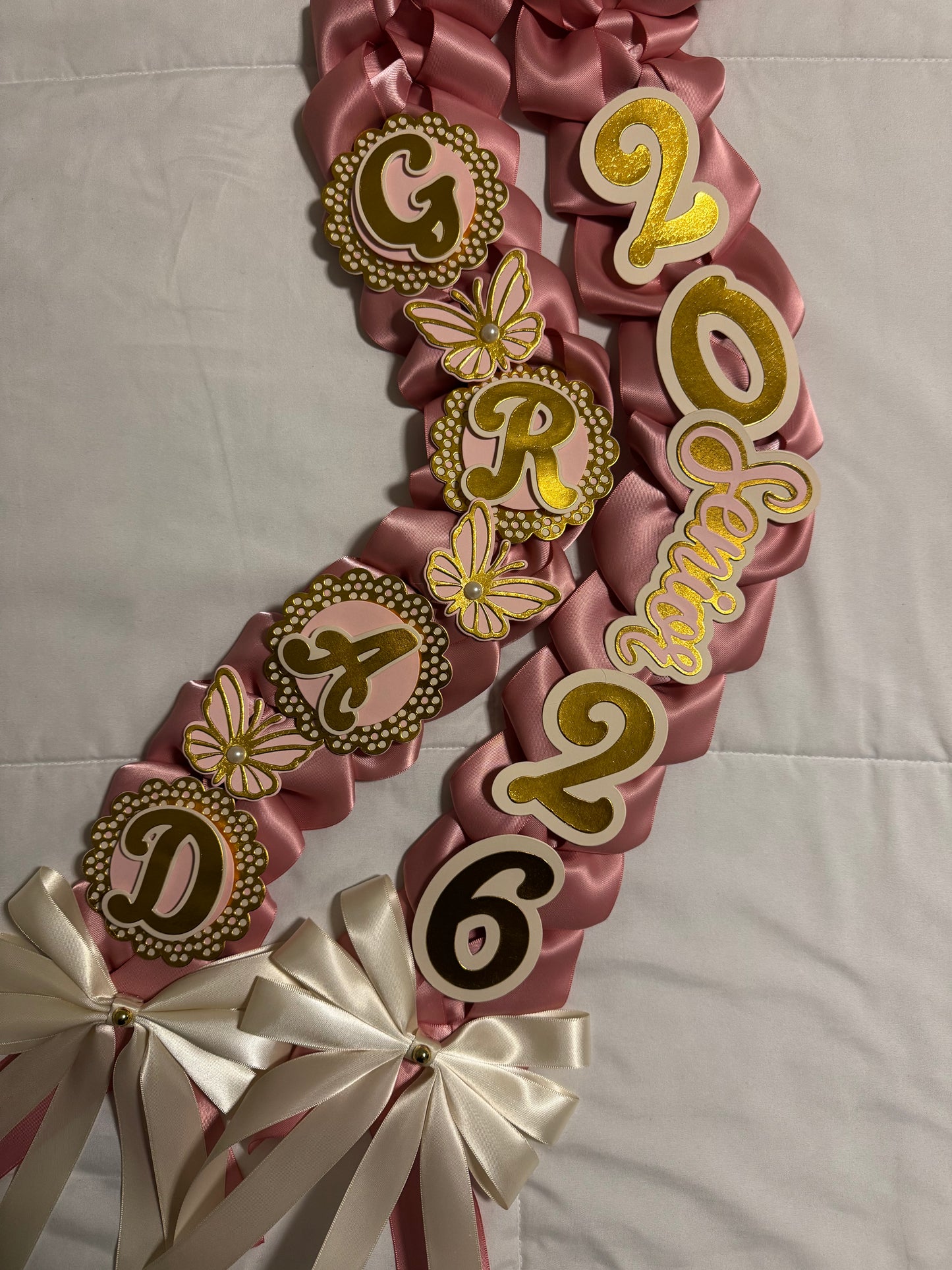 Pink/Gold Graduation Lei