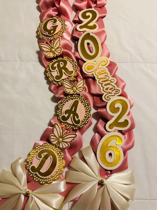 Pink/Gold Graduation Lei