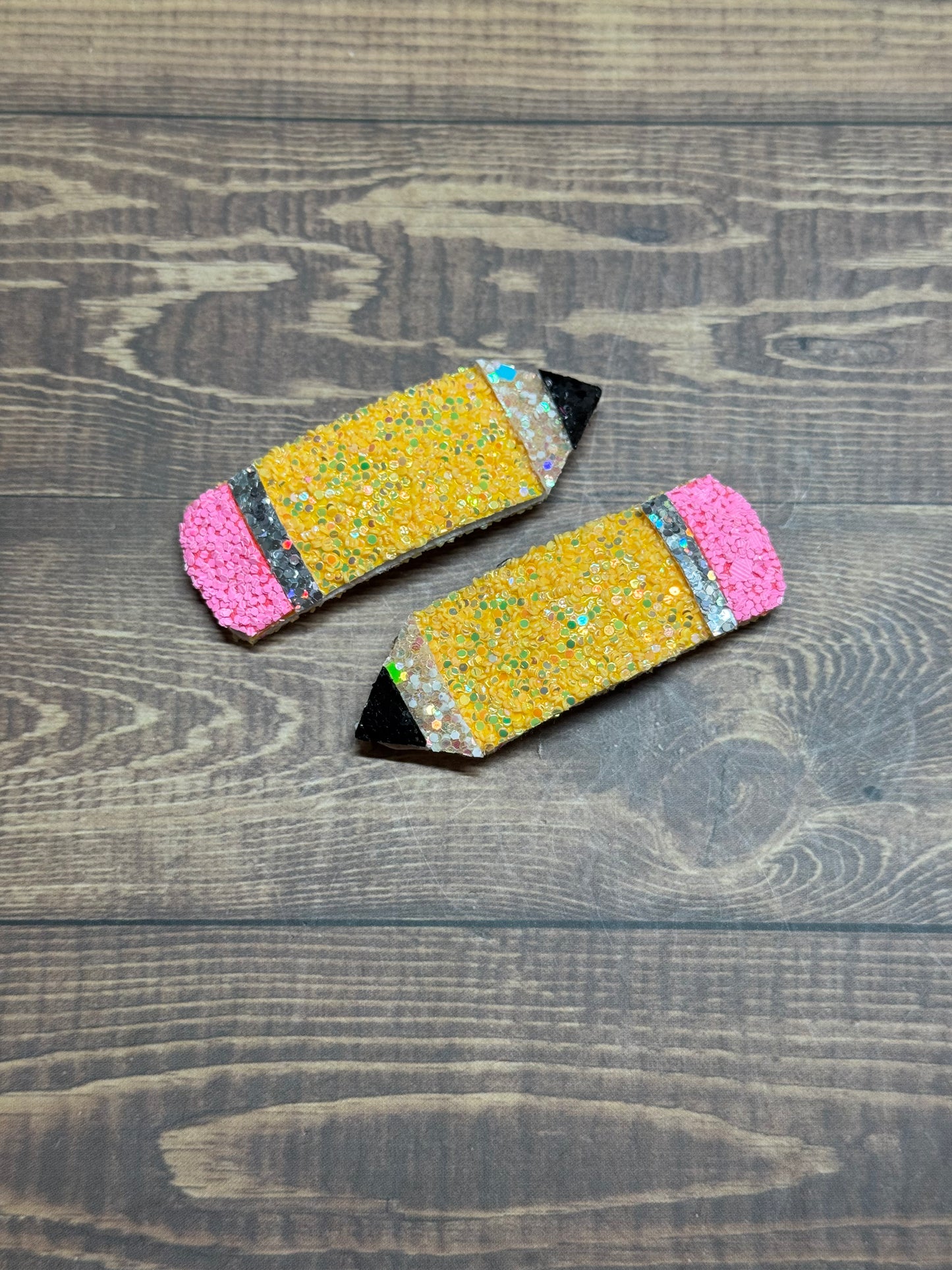 Pencil Bow Snap Clips  (Set of 2)