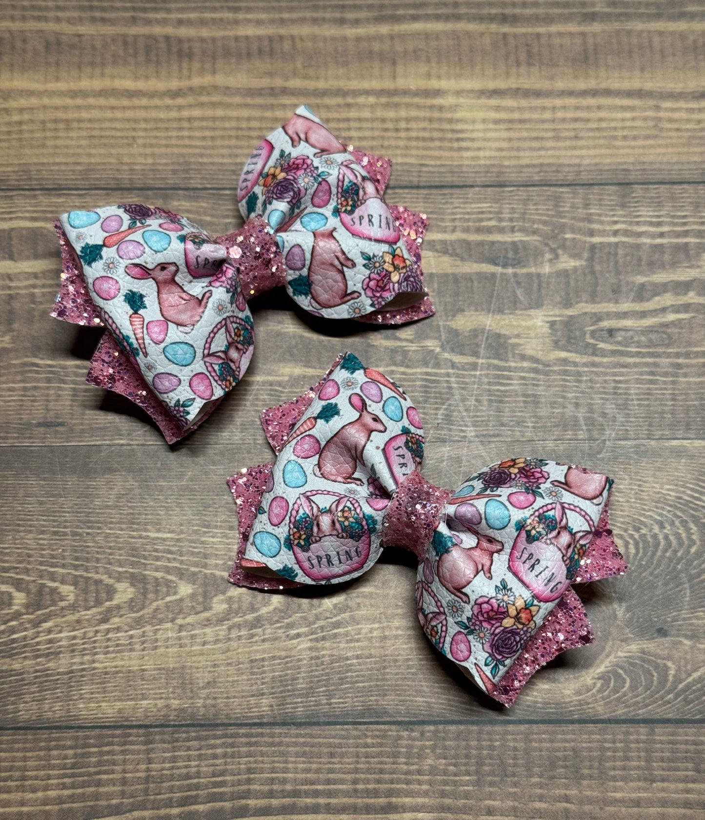 Bunny Egg Glitter Bow (Set of 2)