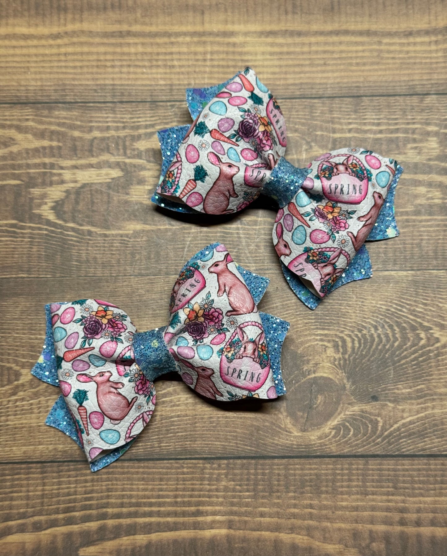 Bunny Egg Glitter Bow (Set of 2)