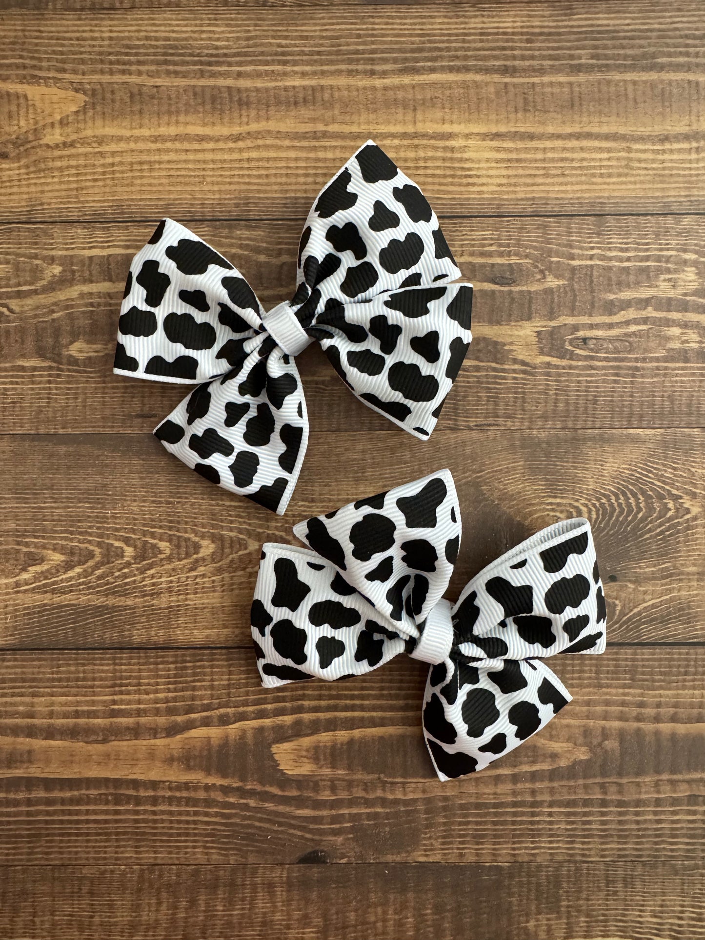 3" Ribbon bows Pigtail Set
