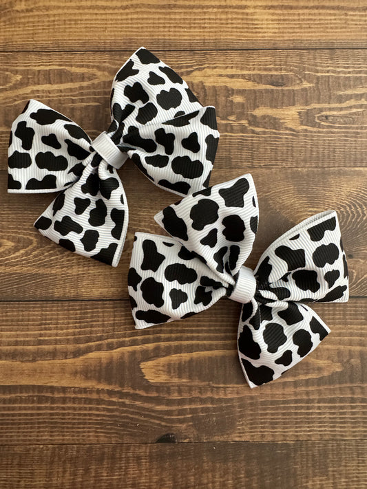 3" Ribbon bows Pigtail Set