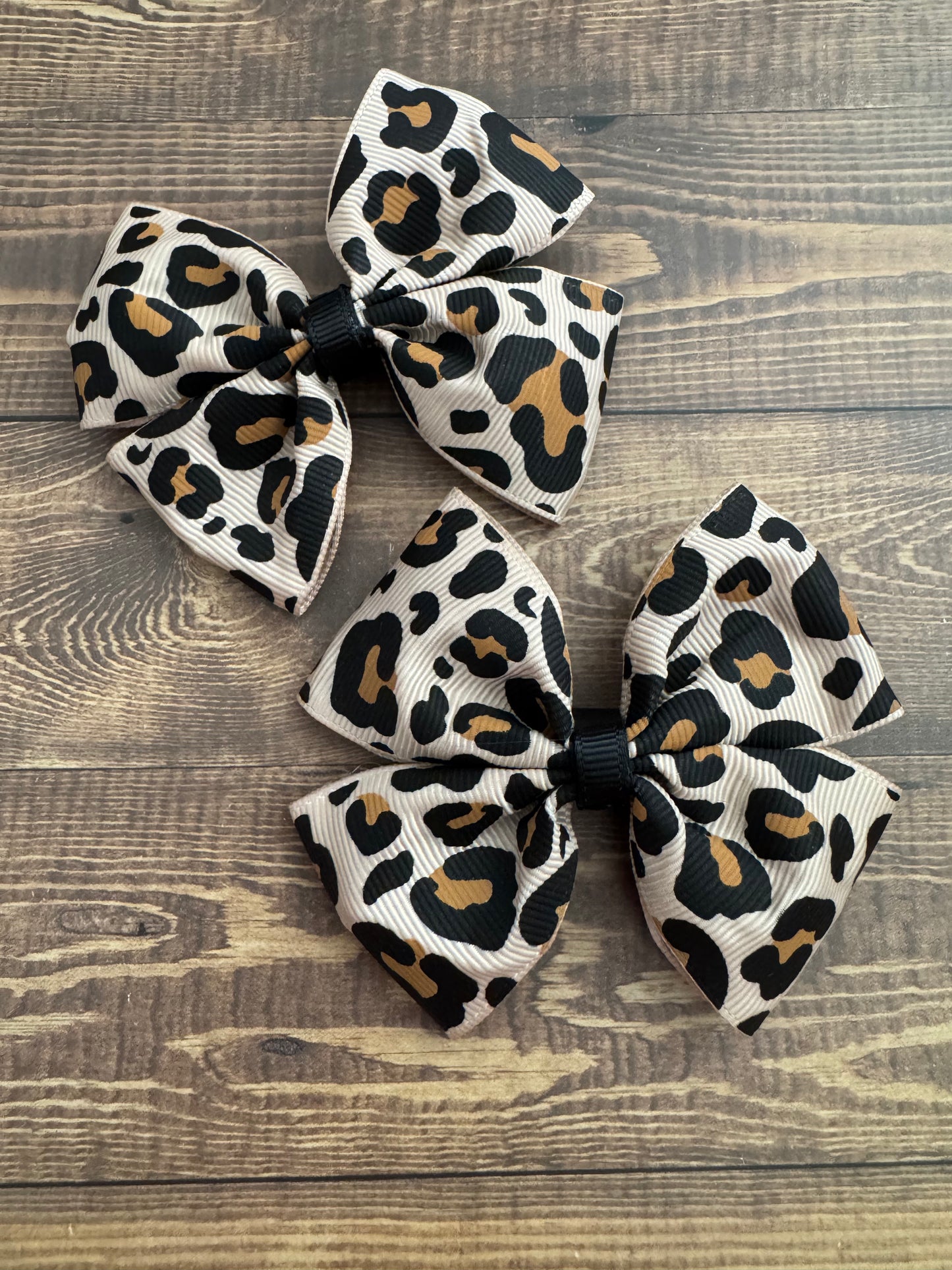 3" Ribbon bows Pigtail Set