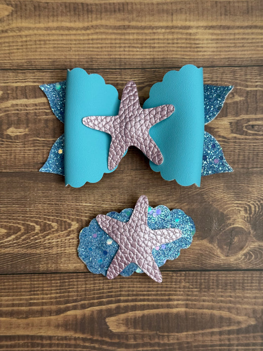 Mermaid/Starfish 4" Hair Bow Set