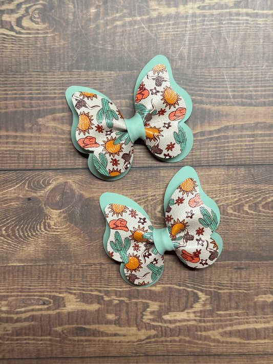 Western Cactus Pigtail Bow (Set of 2)