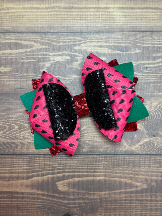 Glitter Watermelon Laura 4" Bow