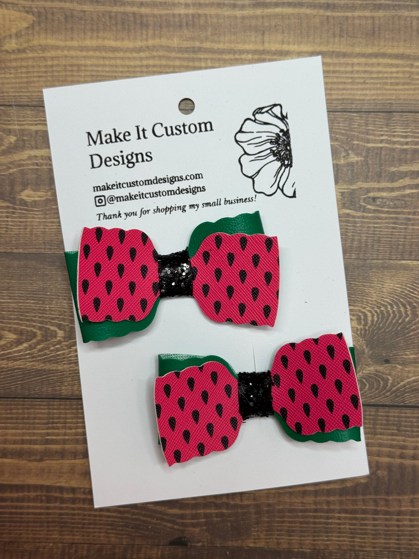 Watermelon Amaya Bow (Set of 2)